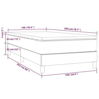 Boxspring met matras stof taupe 100x200 cm 8720845546540 10