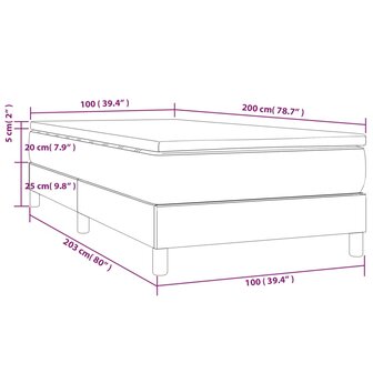 Boxspring met matras stof cr&egrave;mekleurig 100x200 cm 8720845546557 10