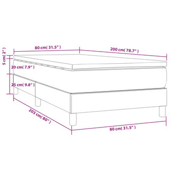 Boxspring met matras fluweel donkergrijs 80x200 cm 8720845547974 10