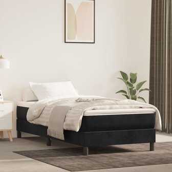 Boxspring met matras fluweel zwart 90x190 cm 8720845548049 1