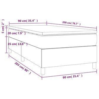 Boxspring met matras stof zwart 90x200 cm 8720845548926 10