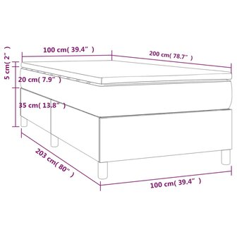 Boxspring met matras stof donkergrijs 100x200 cm 8720845548995 10