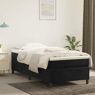 Boxspring met matras fluweel zwart 80x200 cm 8720845551469 1