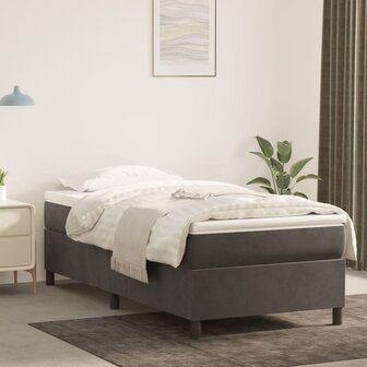 Boxspring met matras fluweel donkergrijs 90x190 cm 8720845551513 1