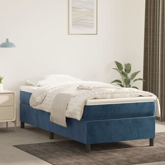 Boxspring met matras fluweel donkerblauw 90x190 cm 8720845551544 1