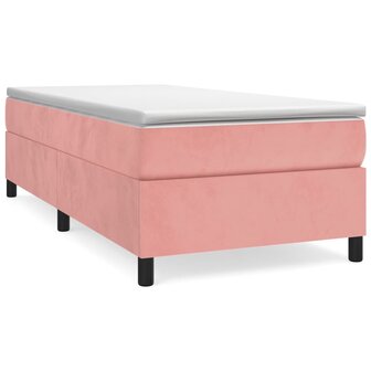 Boxspring met matras fluweel roze 100x200 cm 8720845551674 2