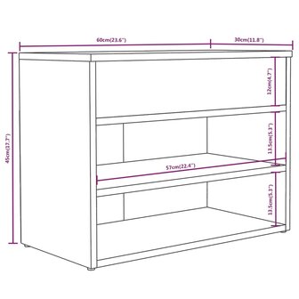 Schoenenbank 60x30x45 cm bewerkt hout gerookt eikenkleurig 8720286956977 9