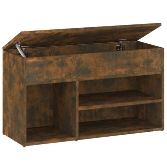 Schoenenbankje 80x30x45 cm bewerkt hout gerookt eikenkleurig 8720286957004 2