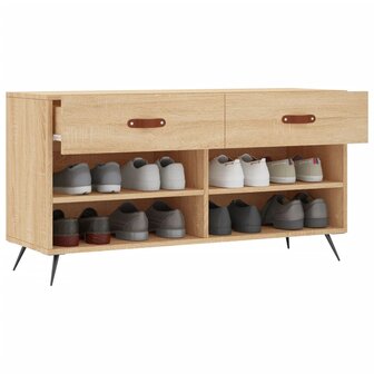 Schoenenbank 102x35x55 cm bewerkt hout sonoma eikenkleurig 8720845441913 4