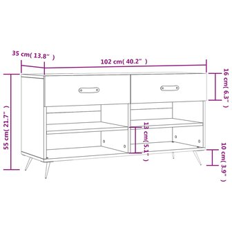 Schoenenbank 102x35x55 cm bewerkt hout sonoma eikenkleurig 8720845441913 12