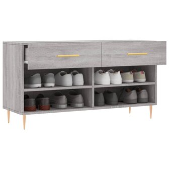 Schoenenbank 102x35x55 cm bewerkt hout grijs sonoma eikenkleur 8720845442101 4