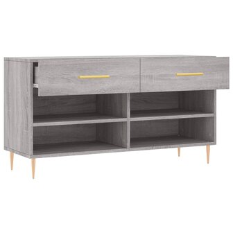 Schoenenbank 102x35x55 cm bewerkt hout grijs sonoma eikenkleur 8720845442101 5