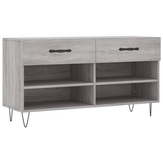 Schoenenbank 102x35x55 cm bewerkt hout grijs sonoma eikenkleur 8720845442187 2