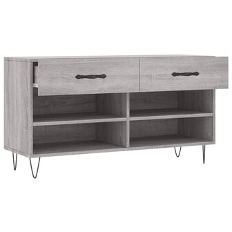 Schoenenbank 102x35x55 cm bewerkt hout grijs sonoma eikenkleur 8720845442187 5