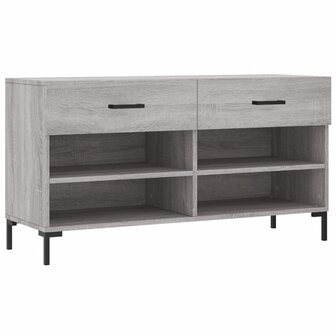 Schoenenbank 102x35x55 cm bewerkt hout grijs sonoma eikenkleur 8720845442262 2