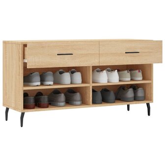 Schoenenbank 102x35x55 cm bewerkt hout sonoma eikenkleurig 8720845442392 4