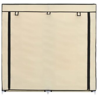 Schoenenkast met hoes 115x28x110 cm stof cr&egrave;me 8719883564777 4