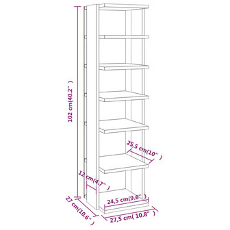 Schoenenkast 27,5x27x102 cm bewerkt hout wit 8720286610237 7