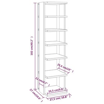 Schoenenkast 27,5x27x102 cm bewerkt hout zwart 8720286610251 7