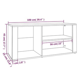 Schoenenkast 100x35x45 cm bewerkt hout zwart 8720287223252 8