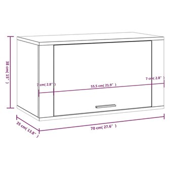 Wandschoenenkast 70x35x38 cm bewerkt hout wit 8720287224761 9