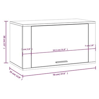 Schoenenkast wandgemonteerd 70x35x38 cm bewerkt hout wit 8720287224785 9