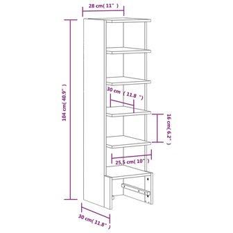 Schoenenkast 28x30x104 cm massief grenenhout wasbruin 8721012196759 9