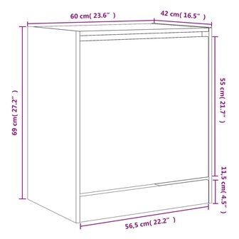 Schoenenkast 60x42x69 cm bewerkt hout sonoma eikenkleurig 8721012382183 9