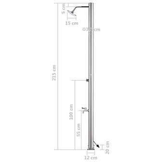 Buitendouche 215 cm roestvrij staal 8720286242162 11