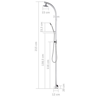 Buitendouche 215 cm aluminium 8720286242193 10