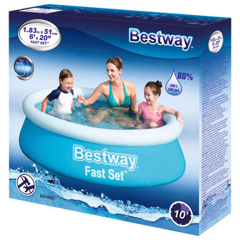 Bestway Fast Set Zwembad opblaasbaar rond 183x51 cm blauw 8721012052390 3