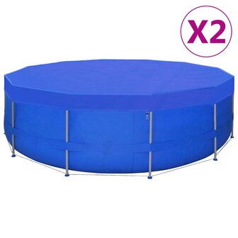 Zwembadhoezen 2 st rond 90 g/m&sup2; 460 cm PE 8720286648261 1