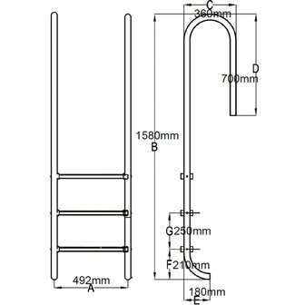 Zwembadladder met 3 sporten 120 cm roestvrij staal 304 8718475871309 6