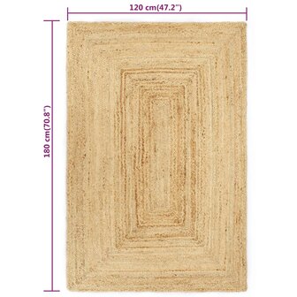 Vloerkleed handgemaakt 120x180 cm jute naturel 8718475733683 5