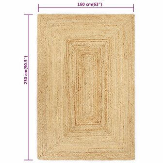 Vloerkleed handgemaakt 160x230 cm jute naturel 8718475733690 5