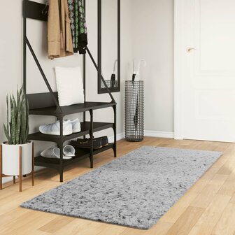 Vloerkleed PAMPLONA shaggy hoogpolig modern 80x200 cm grijs 8721012228535 1