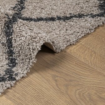 Vloerkleed PAMPLONA shaggy hoogpolig 60x110 cm beige antraciet 8721012229839 6