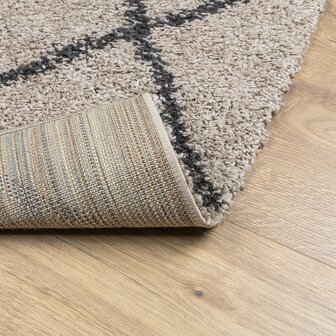 Vloerkleed PAMPLONA shaggy hoogpolig 80x150 cm beige antraciet 8721012229846 5