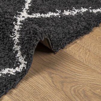 Vloerkleed PAMPLONA shaggy hoogpolig 60x110 cm cr&egrave;me en zwart 8721012230057 6