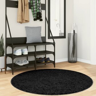 Vloerkleed OVIEDO laagpolig &Oslash; 120 cm zwart 8721012231689 1