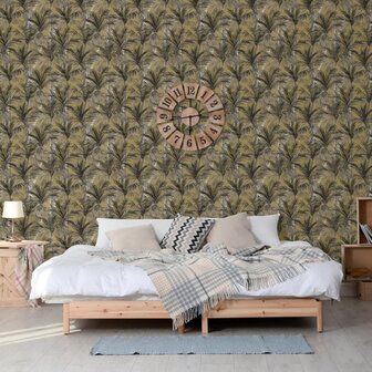 DUTCH WALLCOVERINGS Behang Palm Trees goudkleurig en zwart 3294270379028 1