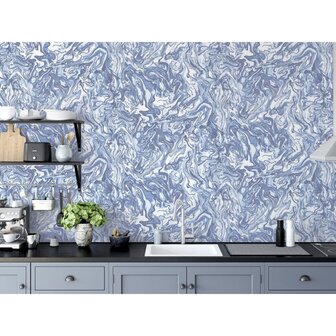 DUTCH WALLCOVERINGS Behang Liquid Marble blauw 5050192693929 3