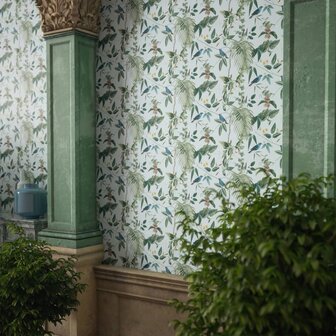 DUTCH WALLCOVERINGS Behang Exotic Garden blauw en groen 5050192921695 1