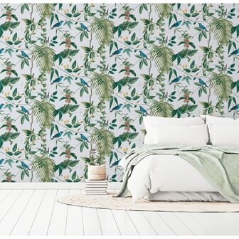 DUTCH WALLCOVERINGS Behang Exotic Garden blauw en groen 5050192921695 3