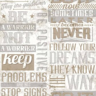 Noordwand Behang Friends &amp; Coffee Words and Letters metallic en beige 8022560166059 2