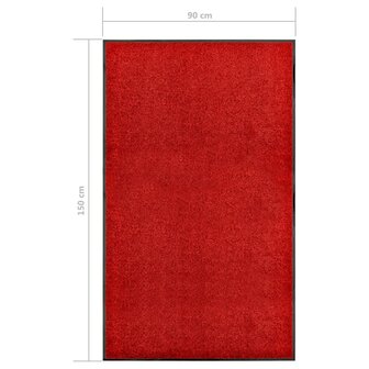 Deurmat wasbaar 90x150 cm rood 8720286064771 6