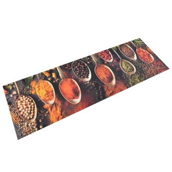 Keukenmat wasbaar lepel- en kruidenprint 60x180 cm fluweel 8720845917654 1