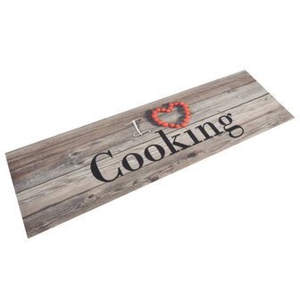 Keukenmat wasbaar cooking-print 45x150 cm fluweel grijs 8720845917678 1