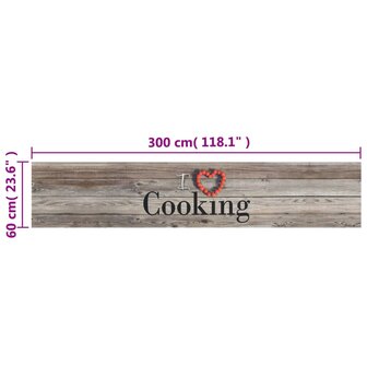 Keukenmat wasbaar cooking-print 60x300 cm fluweel grijs 8720845917692 5