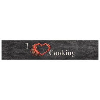 Keukenmat wasbaar cooking-print 60x300 cm fluweel zwart 8720845917722 2